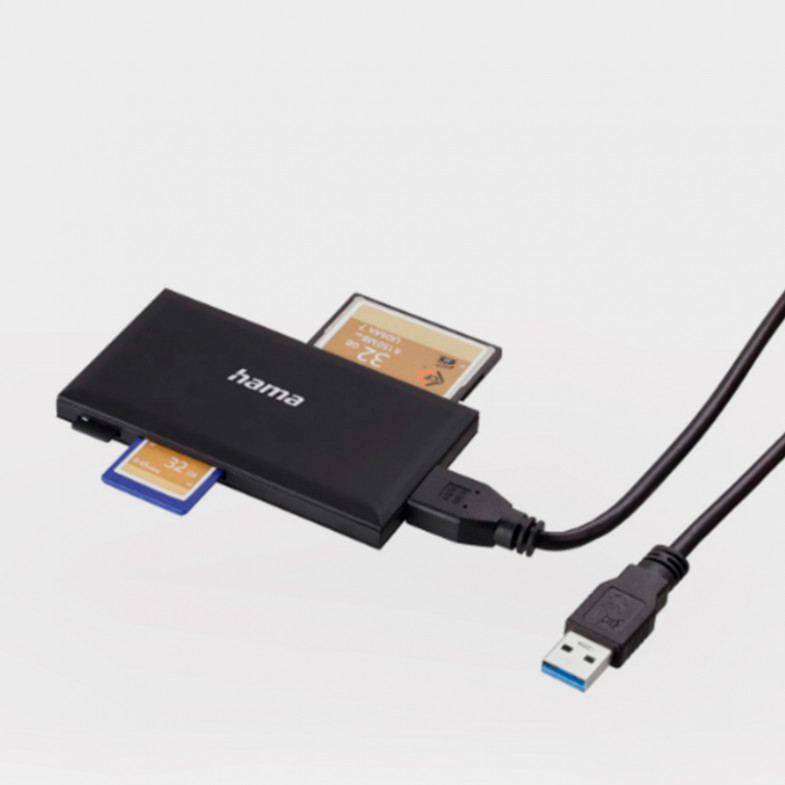 Multilector de tarjetas USB 3.0, SD / microSD / CF / MS, negro