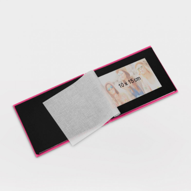 Álbum de espiral "Fine Art",Rosa Fucsia, Hojas Negras, 24x17