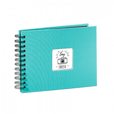 Álbum de espiral "Fine Art",Turquesa, Hojas Negras, 24x17