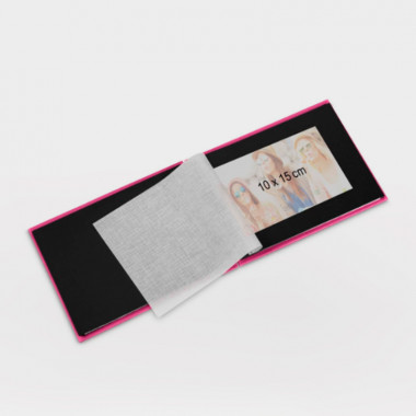 Álbum de espiral "Fine Art",Rosa Fucsia, Hojas Negras, 24x17